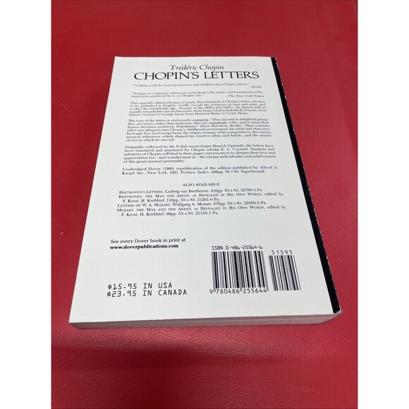 Chopin's Letters (Dover Books On Music: Composers) - paperback Chopin, Frede... - Picture 3 of 6
